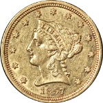 1857-P Liberty Gold $2.50 Choice AU/BU Great Eye Appeal Strong Strike
