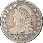 1827 Bust Dime Pointed Top '1' in 10c Choice F+ Superb Eye Appeal Strong Strike