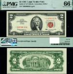 FR. 1513 $2 1963 Legal Tender *-A Block Gem PMG CU66 EPQ Star