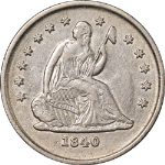 1840-O Seated Liberty Quarter No Drapery Choice XF Details Nice Eye Appeal