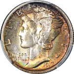 1917-P Mercury Dime Great Color PCGS MS65 FB Superb Eye Appeal Strong Strike