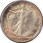 1916-P Walking Liberty Half PCGS Unc Details Superb Eye Appeal Strong Strike