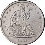 1861-S Seated Half Dollar Civil War Date XF/AU Details Nice Eye Appeal