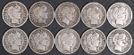 1902-16 Barber Dimes - &#39;P&#39; Mint, Different Dates - 10pc Bulk Lot