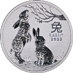 2023 Australia 2 oz Silver Lunar Rabbit BU - Series III - OGP - STOCK