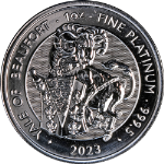 2023 Great Britain 1 oz Platinum Tudor Beasts - Yale of Beaufort BU - STOCK