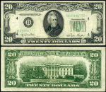FR. 2059 D* $20 1950 Federal Reserve Note Cleveland D-* Block VF Star