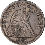 1847 Seated Liberty Dollar Nice XF/AU Nice Eye Appeal Strong Strike