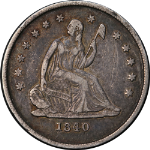 1840-O Seated Liberty Quarter &#39;No Drapery&#39; Nice XF Details Nice Strike