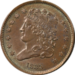 1835 Half Cent Choice BU+ Superb Eye Appeal Strong Strike