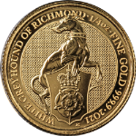 2021 Great Britain Queens Beast - White Greyhound of Richmond - 1/4oz Gold