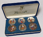 2003 Disney 75 Years with Mickey - Six 1 oz Proof Silver Medals - .999 Fine