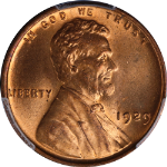 1929-P Lincoln Cent PCGS MS64 RD Full Red Gem Superb Eye Appeal