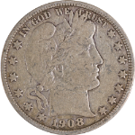 1908-D Barber Half Dollar