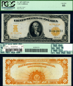 FR. 1171 $10 1907 Gold Certificate Gem PCGS 66