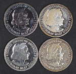 1892-93 Columbian Commem Half Dollars - Cleaned - 4pc Bulk Lot