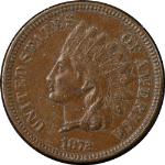 1872 Indian Cent Choice XF/AU Superb Eye Appeal Strong Strike