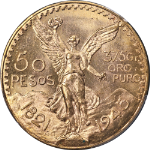 1945 Mexico Gold 50 Peso PCGS MS65 Great Eye Appeal Strong Strike - STOCK