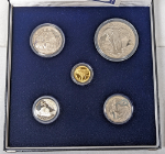 1996 2002 African Elephant 5 Coin Gold &amp; Silver Set - 1/4oz Gold - 4oz Silver