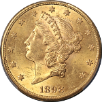 1898-S Liberty Gold $20 PCGS MS62+ Great Eye Appeal Strong Strike