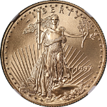 1997 Gold American Eagle $25 NGC MS70 Brown Label