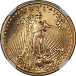 2001 Gold American Eagle $5 NGC MS70 Brown Label