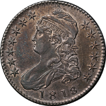 1818/7 Bust Half Dollar Large &#39;8&#39; Choice AU 0-101a R.1 Great Eye Appeal