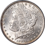 1891-CC Morgan Silver Dollar VAM 3 &#39;Spitting Eagle&#39; ANACS MS63 Strong Strike