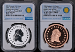 1794-2019 Flowing Hair Design 1oz Proof Silver &amp; Copper NGC PF70 Ultra Cameo 2pc