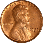 1935-S Lincoln Cent - Mostly Red
