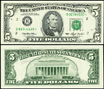FR. 1982 B* $5 1993 Federal Reserve Note New York B-* Block Choice CU+ Star