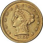 1869-P Liberty Gold $2.50 AU/BU Details Nice Eye Appeal Strong Strike