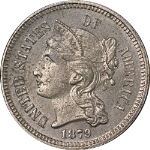 1879 Three (3) Cent Nickel Proof Decent PR Nice Strike