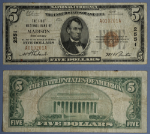 Madison NJ $5 1929 T-1 National Bank Note Ch #2551 First NB Fine