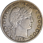 1912-S Barber Half Dollar Choice VF/XF Great Eye Appeal Strong Strike