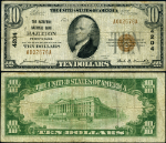 Hazelton PA-Pennsylvania $10 1929 T-1 National Bank Note Ch #4204 Hazelton NB Fine+