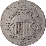 1872 Shield Nickel - Cleaned