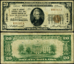 San Francisco CA-California $20 1929 T-1 National Bank Note Ch #13044 BOA NT &amp; SA Fine