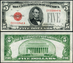 FR. 1528 $5 1928-C Legal Tender Non-Mule E-A Block Choice CU+