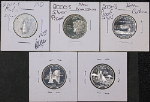 2000-07 Silver Proof State Quarters - 10pc Bulk Lot