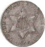 1856 Type 2 Three (3) Cent Silver