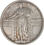 1917-P Type 1 Standing Liberty Quarter Full Head BU Details Great Eye Appeal
