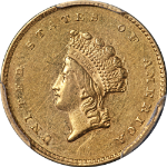 1855-P Type 2 Indian Princess Gold $1 PCGS AU53 Nice Eye Appeal Nice Strike
