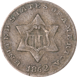 1852 Three (3) Cent Silver
