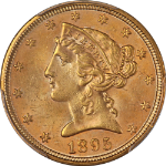 1895-P Liberty Gold $5 PCGS MS65 Superb Eye Appeal Strong Strike