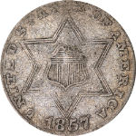 1857-P Three (3) Cent Silver