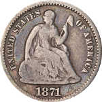 1871-P Seated Liberty Half Dime