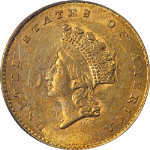 1854 Type 2 Indian Princess Gold $1 OGH PCGS MS62 Great Eye Appeal Strong Strike