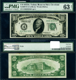 FR. 2001 D $10 1928-A Federal Reserve Note Cleveland D-A Block Choice PMG CU63 NET