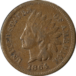 1864 &#39;L&#39; Indian Cent Choice VF/XF Key Date Superb Eye Appeal Nice Strike